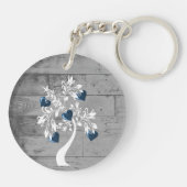 Blauwe boom van de Gepersonaliseerde Sleutelhanger (Achterkant)