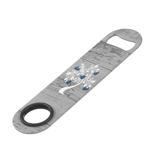 Blauwe boom van hart Aangepaste flessenopening Speed Flessenopener (Achterkant Gekanteld)
