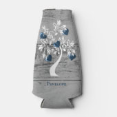 Blauwe boom van hart Gepersonaliseerde flessenkoel Flesjeskoeler (Voorkant)