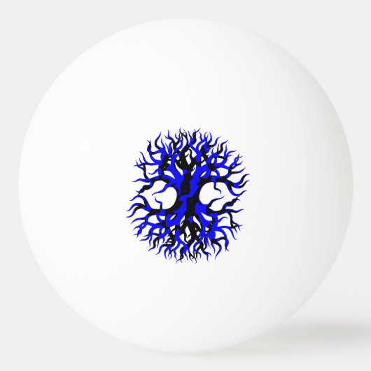 Blauwe boom van het leven pingpongbal (Achterkant)