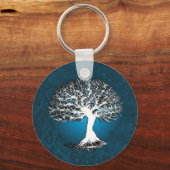 Blauwe boom van leven sleutelhanger (Voorkant)