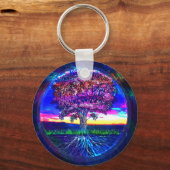 Blauwe boom van leven sleutelhanger (Voorkant)