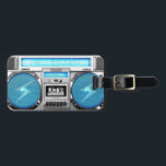 Blauwe boombox bagagelabel<br><div class="desc">hallo,  dit ontwerp vertegenwoordigt een blauwe boombox en een gedempte,  heel oude school en swagg. Dit grappige en coole ontwerp is voor jou gemaakt!</div>
