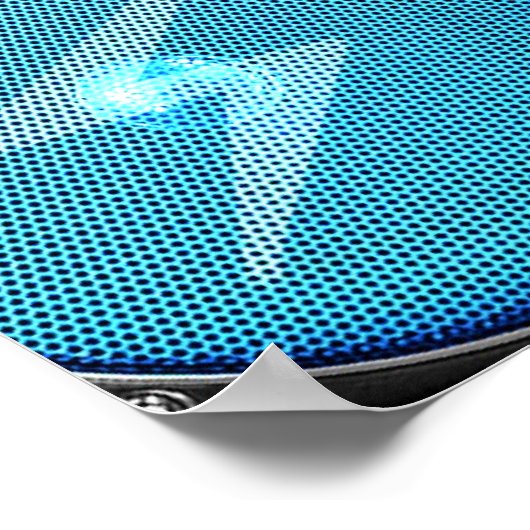 Blauwe boombox poster (Hoek)