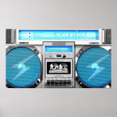 Blauwe boombox poster (Voorkant)