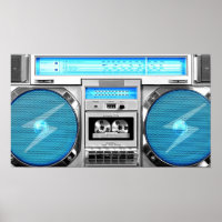Blauwe boombox