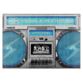 Blauwe boombox snijplank (Voorkant)