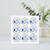 Blauwe boomgaard 1st Birthday Cupcake Toppers Kaart (Staand voorkant)