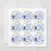 Blauwe boomgaard 1st Birthday Cupcake Toppers Kaart (Voorkant)