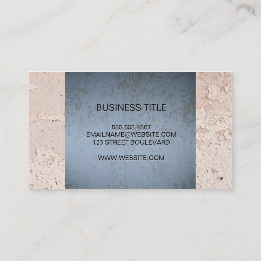 Blauwe boomgaard | Achtergrond wandtextuur Visitekaartje (Achterkant)