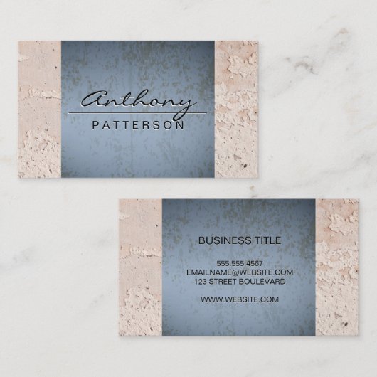 Blauwe boomgaard | Achtergrond wandtextuur Visitekaartje (Voorkant / Achterkant)