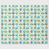 Blauwe boomgaard cadeaupapier (Vlak)