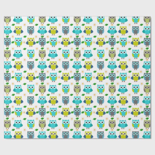 Blauwe boomgaard cadeaupapier (Vlak)