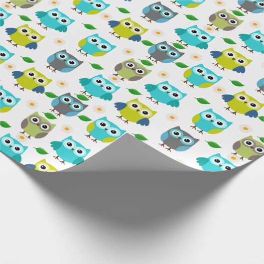 Blauwe boomgaard cadeaupapier (Hoek)