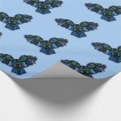 Blauwe boomgaard cadeaupapier (Hoek)