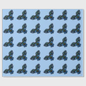 Blauwe boomgaard cadeaupapier (Vlak)