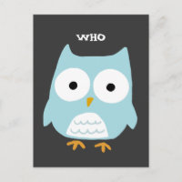 Blauwe boomgaard | Cute Cartoon Owl