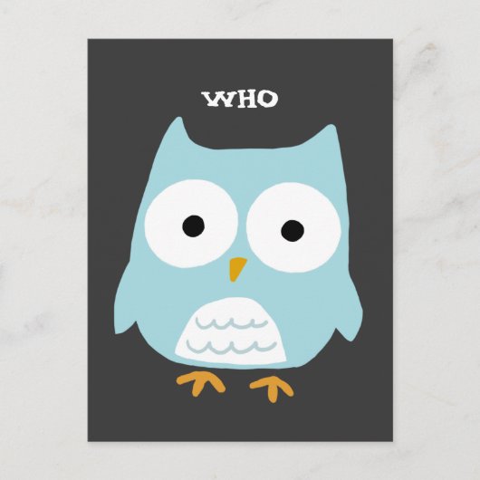 Blauwe boomgaard | Cute Cartoon Owl Briefkaart (Voorkant)