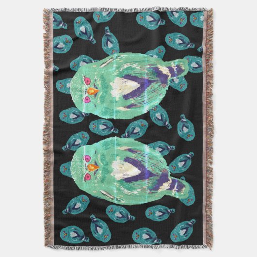 Blauwe boomgaard deken (Voorkant Verticaal)