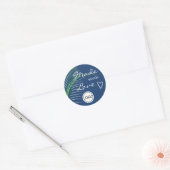 Blauwe boomgaard gemaakt met Afbeelding Sjabloon L Ronde Sticker (Envelop)
