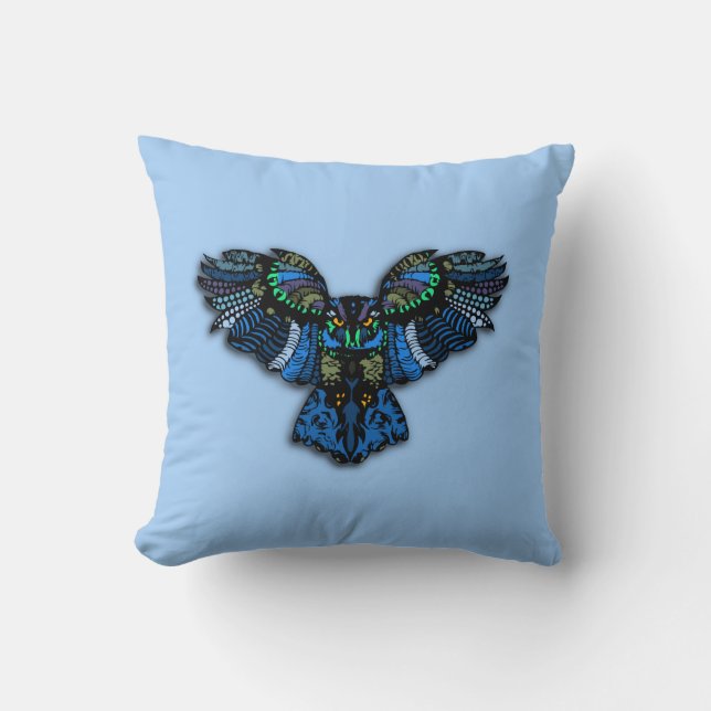 Blauwe boomgaard kussen (Voorkant)