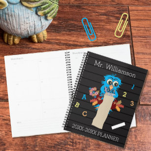 Blauwe boomgaard op Faux Letter Board Teacher Plan Planner