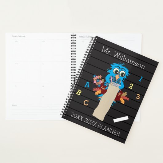Blauwe boomgaard op Faux Letter Board Teacher Plan Planner (Display)