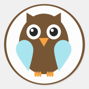 Blauwe boomgaard ronde sticker