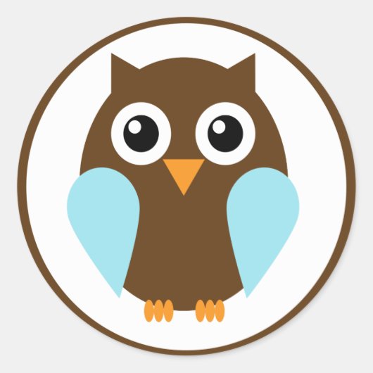 Blauwe boomgaard ronde sticker (Voorkant)