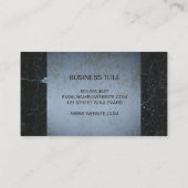 Blauwe boomgaard | Zwarte marmer Visitekaartje (Achterkant)