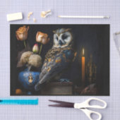 Blauwe boomgaarden en bloemen tissuepapier (Craft)