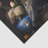 Blauwe boomgaarden en bloemen tissuepapier (Detail)