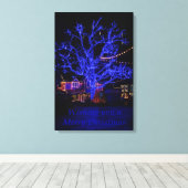 Blauwe boomgroeten canvas afdruk (Insitu (Houten vloer))