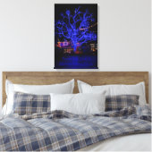 Blauwe boomgroeten canvas afdruk (Insitu (Slaapkamer))