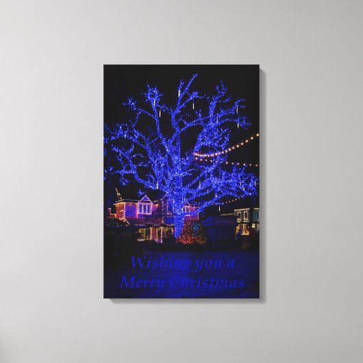 Blauwe boomgroeten canvas afdruk (Voorkant)