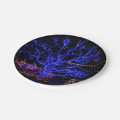 Blauwe boomgroeten papieren bordje (Gekanteld)