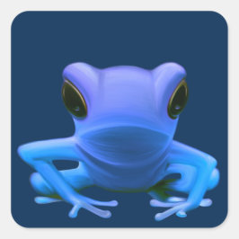 Blauwe boomkikker vierkante sticker