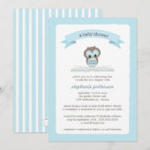 Blauwe boomkor brengt een Uitnodiging van het Baby (Voorkant / Achterkant)