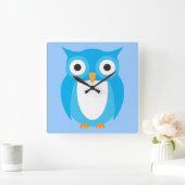 Blauwe boomkor - voeg uw eigen tekst toe vierkante klok (Huis)