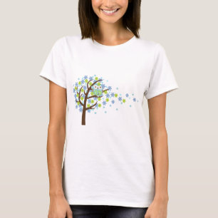 Blauwe boomkorren t-shirt