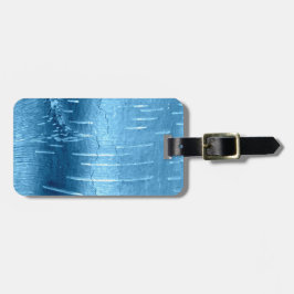 Blauwe boomschors bagagelabel