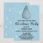 Blauwe boomsneeuw voor feestdagen kaart (Voorkant / Achterkant)