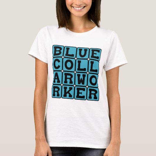 Blauwe Boord Arbeider, Zout der Aarde T-shirt (Voorkant)