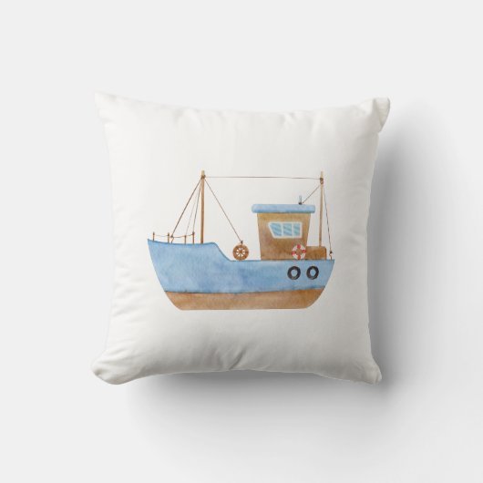 Blauwe boot kussen (Voorkant)