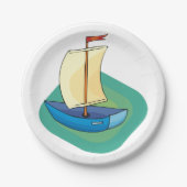 Blauwe boot papieren bordje (Voorkant)