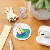 Blauwe boot sleutelhanger