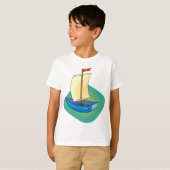 Blauwe boot t-shirt (Voorkant volledig)