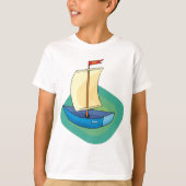 Blauwe boot t-shirt (Voorkant)