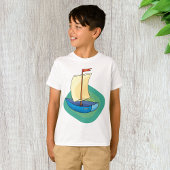 Blauwe boot t-shirt