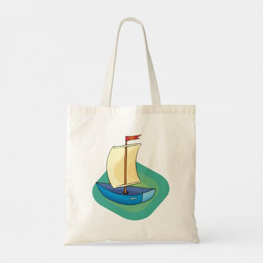Blauwe boot tote bag (Achterkant)